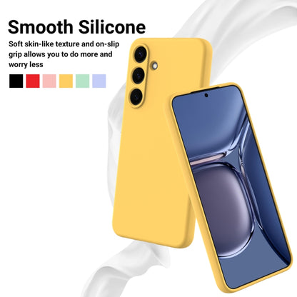 For Samsung Galaxy S25 5G Solid Color Liquid Silicone Dropproof Full Coverage Phone Case(Yellow) by buy2fix
