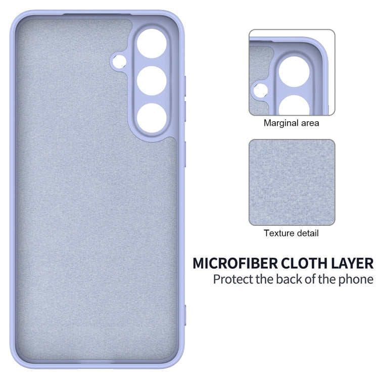 For Samsung Galaxy S25 5G Solid Color Liquid Silicone Dropproof Full Coverage Phone Case(Purple) by buy2fix