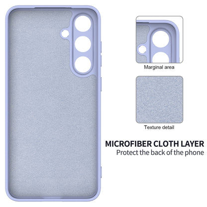 For Samsung Galaxy S25 5G Solid Color Liquid Silicone Dropproof Full Coverage Phone Case(Purple) by buy2fix