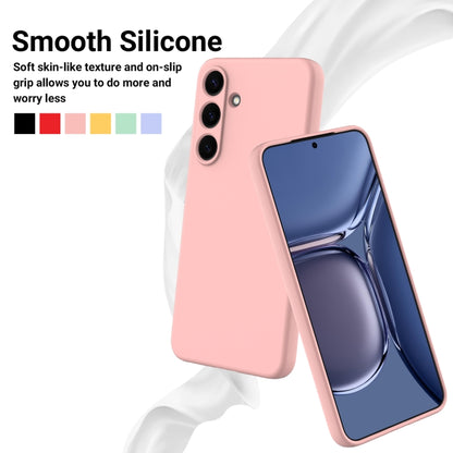 For Samsung Galaxy S25 5G Solid Color Liquid Silicone Dropproof Full Coverage Phone Case(Pink) by buy2fix