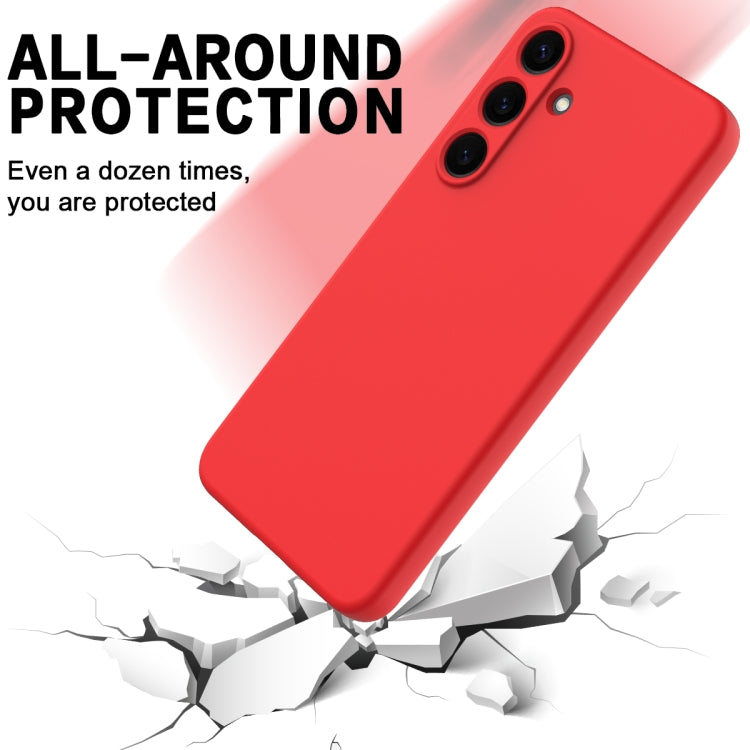 For Samsung Galaxy S25+ 5G Solid Color Liquid Silicone Dropproof Full Coverage Phone Case(Red) by buy2fix
