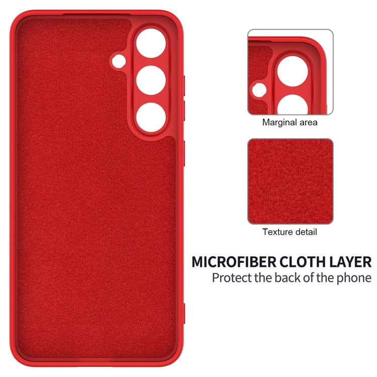 For Samsung Galaxy S25+ 5G Solid Color Liquid Silicone Dropproof Full Coverage Phone Case(Red) by buy2fix