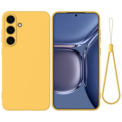 For Samsung Galaxy S25+ 5G Solid Color Liquid Silicone Dropproof Full Coverage Phone Case(Yellow) by buy2fix