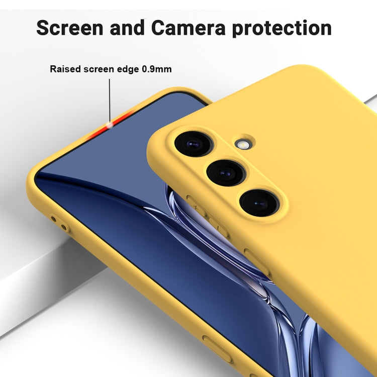 For Samsung Galaxy S25+ 5G Solid Color Liquid Silicone Dropproof Full Coverage Phone Case(Yellow) by buy2fix