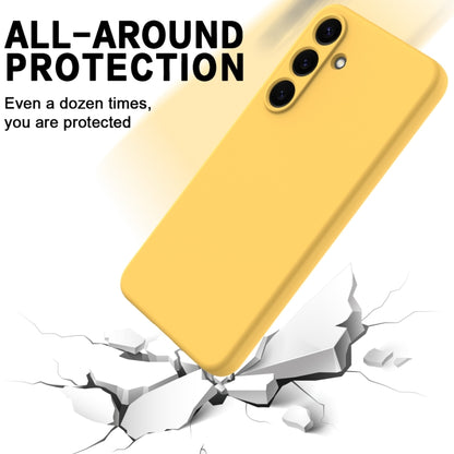 For Samsung Galaxy S25+ 5G Solid Color Liquid Silicone Dropproof Full Coverage Phone Case(Yellow) by buy2fix