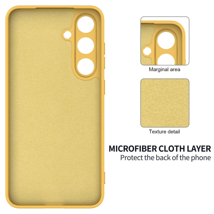 For Samsung Galaxy S25+ 5G Solid Color Liquid Silicone Dropproof Full Coverage Phone Case(Yellow) by buy2fix