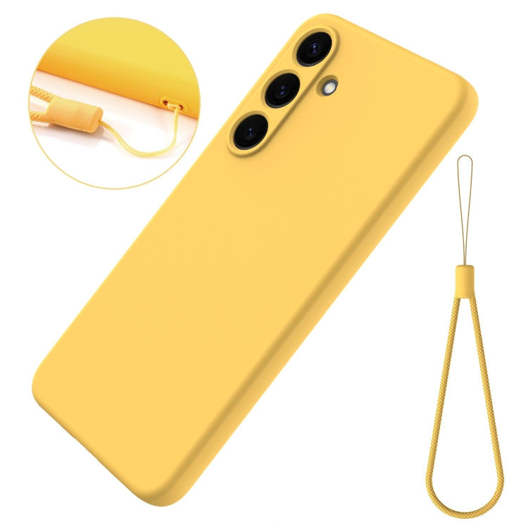 For Samsung Galaxy S25+ 5G Solid Color Liquid Silicone Dropproof Full Coverage Phone Case(Yellow) by buy2fix