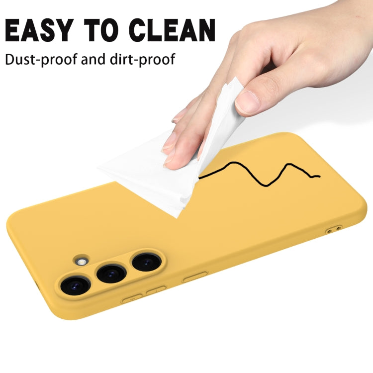 For Samsung Galaxy S25+ 5G Solid Color Liquid Silicone Dropproof Full Coverage Phone Case(Yellow) by buy2fix