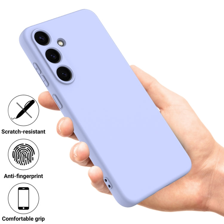 For Samsung Galaxy S25+ 5G Solid Color Liquid Silicone Dropproof Full Coverage Phone Case(Purple) by buy2fix