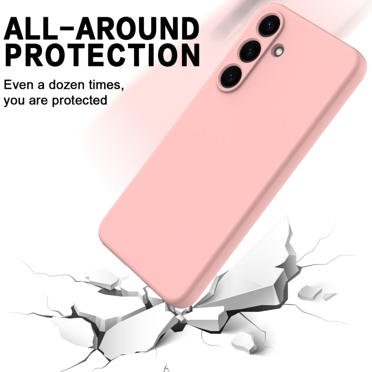 For Samsung Galaxy S25+ 5G Solid Color Liquid Silicone Dropproof Full Coverage Phone Case(Pink) by buy2fix