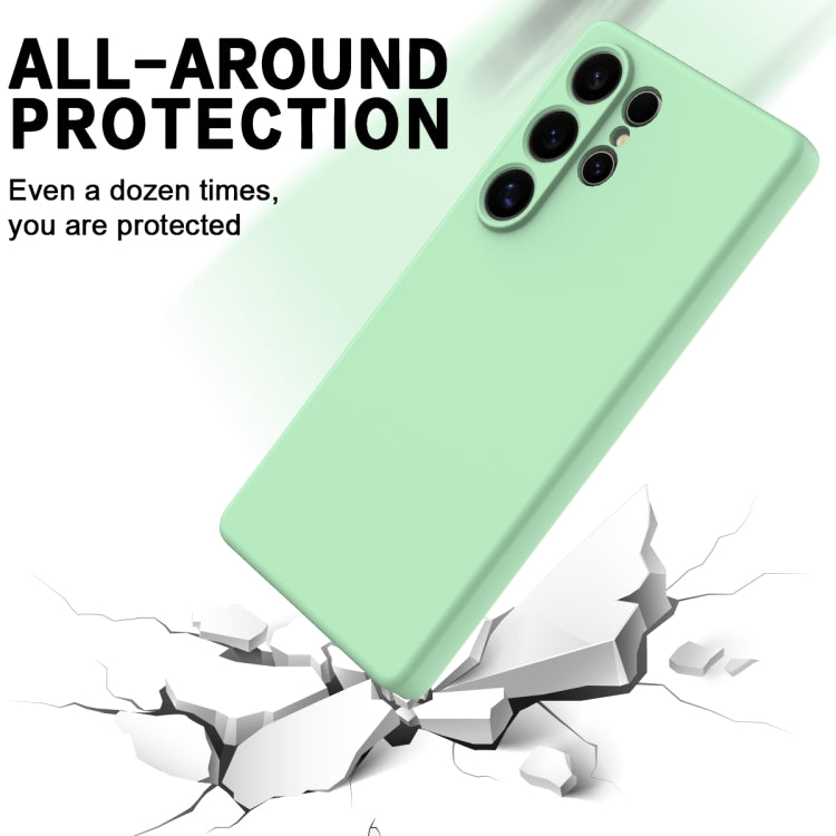 For Samsung Galaxy S25 Ultra Solid Color Liquid Silicone Dropproof Full Coverage Phone Case(Green) by buy2fix