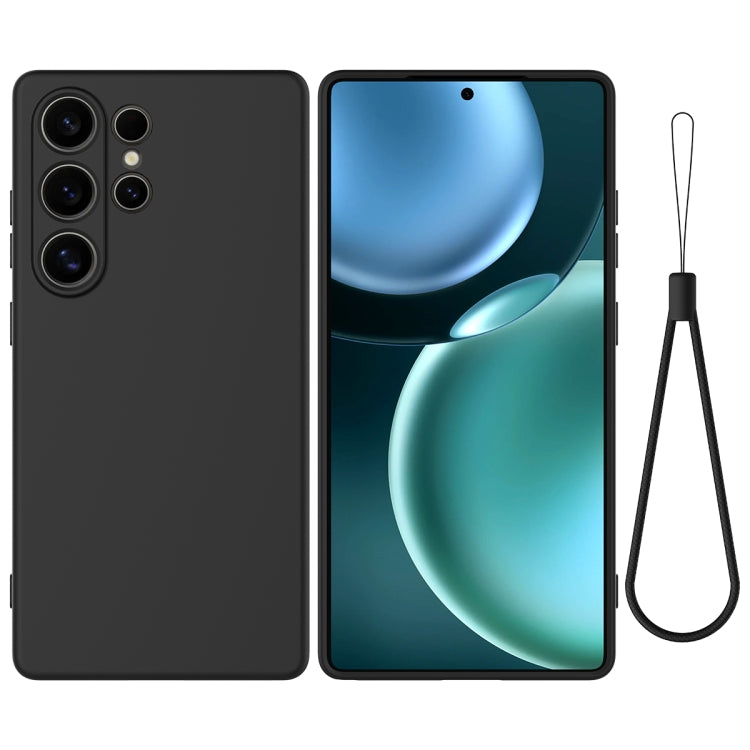 For Samsung Galaxy S25 Ultra Solid Color Liquid Silicone Dropproof Full Coverage Phone Case(Black) by buy2fix