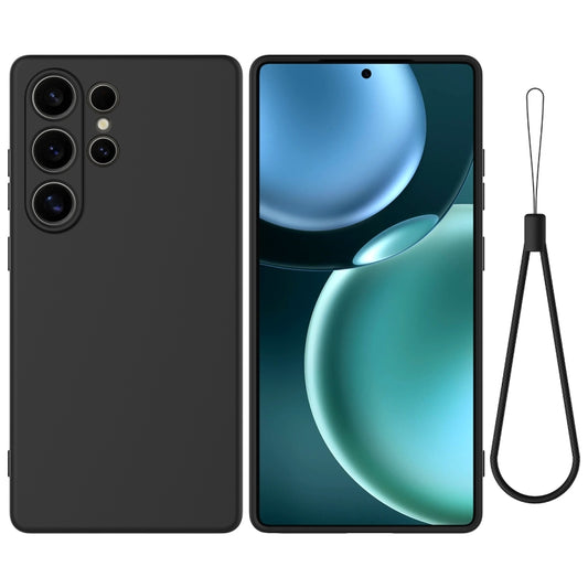 For Samsung Galaxy S25 Ultra Solid Color Liquid Silicone Dropproof Full Coverage Phone Case(Black) by buy2fix