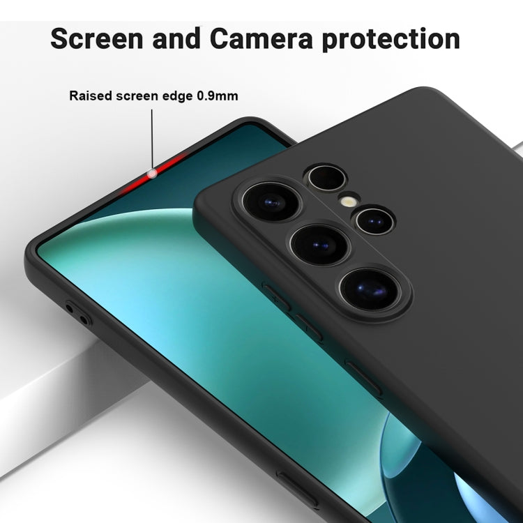 For Samsung Galaxy S25 Ultra Solid Color Liquid Silicone Dropproof Full Coverage Phone Case(Black) by buy2fix