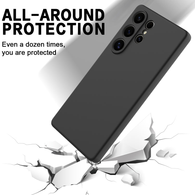 For Samsung Galaxy S25 Ultra Solid Color Liquid Silicone Dropproof Full Coverage Phone Case(Black) by buy2fix