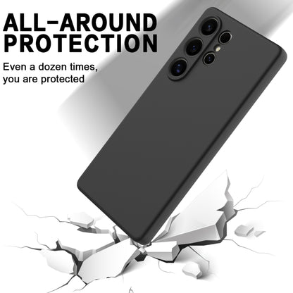 For Samsung Galaxy S25 Ultra Solid Color Liquid Silicone Dropproof Full Coverage Phone Case(Black) by buy2fix