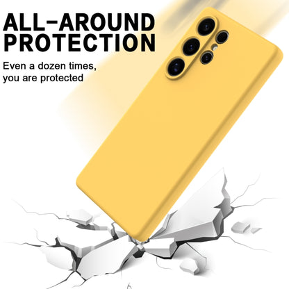 For Samsung Galaxy S25 Ultra Solid Color Liquid Silicone Dropproof Full Coverage Phone Case(Yellow) by buy2fix