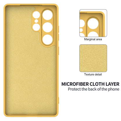 For Samsung Galaxy S25 Ultra Solid Color Liquid Silicone Dropproof Full Coverage Phone Case(Yellow) by buy2fix