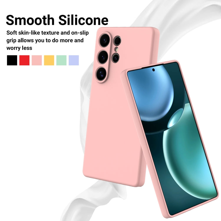 For Samsung Galaxy S25 Ultra Solid Color Liquid Silicone Dropproof Full Coverage Phone Case(Pink) by buy2fix