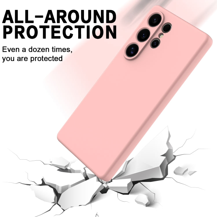 For Samsung Galaxy S25 Ultra Solid Color Liquid Silicone Dropproof Full Coverage Phone Case(Pink) by buy2fix