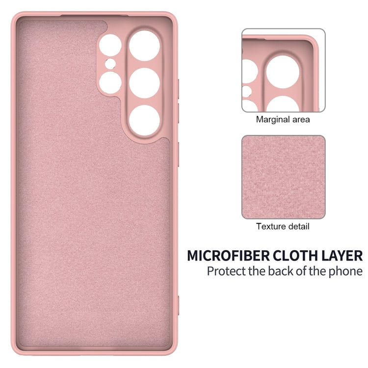 For Samsung Galaxy S25 Ultra Solid Color Liquid Silicone Dropproof Full Coverage Phone Case(Pink) by buy2fix
