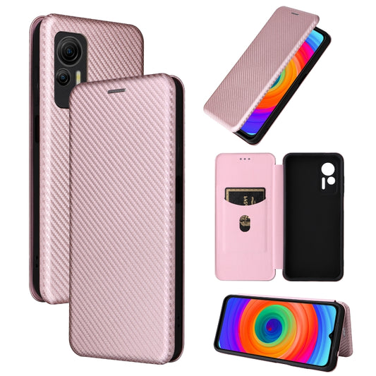 For Ulefone Note 14 Carbon Fiber Texture Flip Leather Phone Case(Pink) by buy2fix