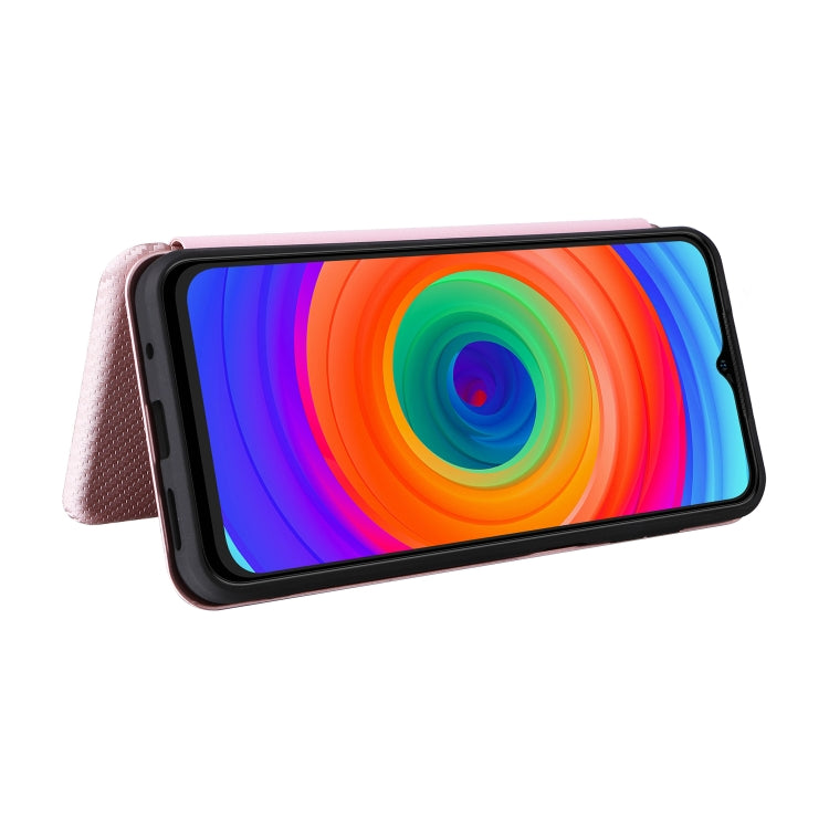 For Ulefone Note 14 Carbon Fiber Texture Flip Leather Phone Case(Pink) by buy2fix