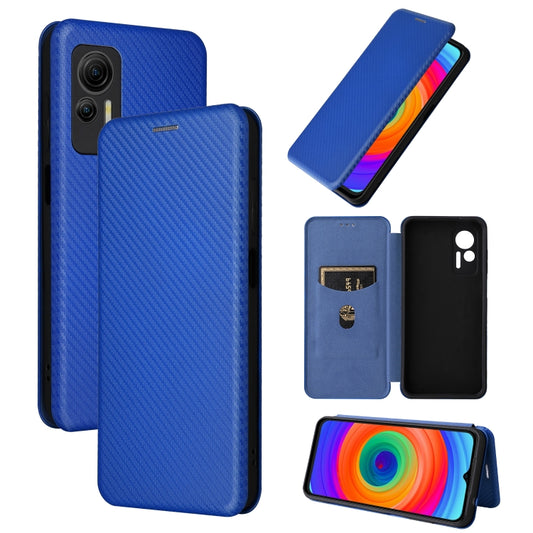 For Ulefone Note 14 Carbon Fiber Texture Flip Leather Phone Case(Blue) by buy2fix