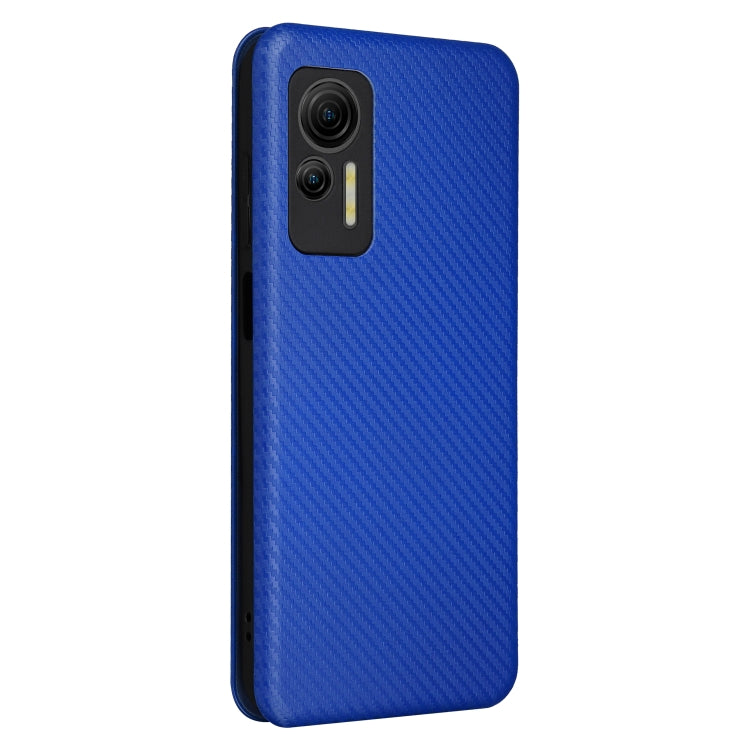 For Ulefone Note 14 Carbon Fiber Texture Flip Leather Phone Case(Blue) by buy2fix
