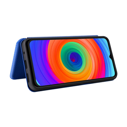 For Ulefone Note 14 Carbon Fiber Texture Flip Leather Phone Case(Blue) by buy2fix