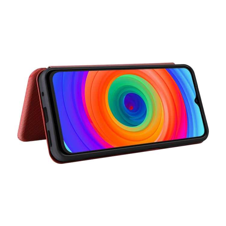 For Ulefone Note 14 Carbon Fiber Texture Flip Leather Phone Case(Brown) by buy2fix