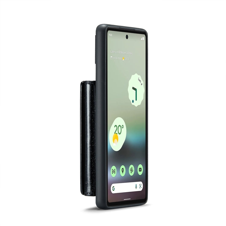 For Google Pixel 6a DG.MING M3 Series Glitter Powder Card Bag Leather Case(Black) - Google Cases by DG.MING | Online Shopping UK | buy2fix