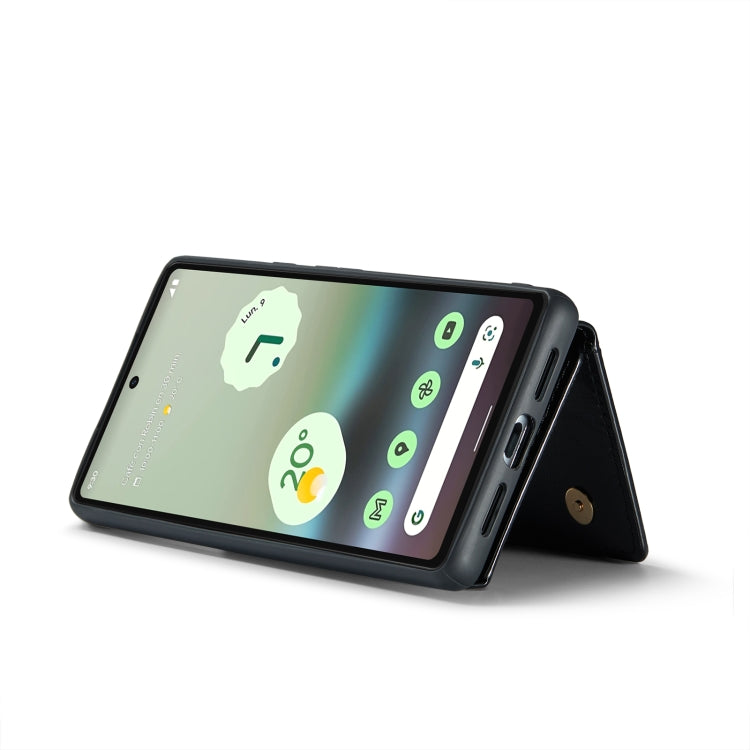 For Google Pixel 6a DG.MING M3 Series Glitter Powder Card Bag Leather Case(Black) - Google Cases by DG.MING | Online Shopping UK | buy2fix