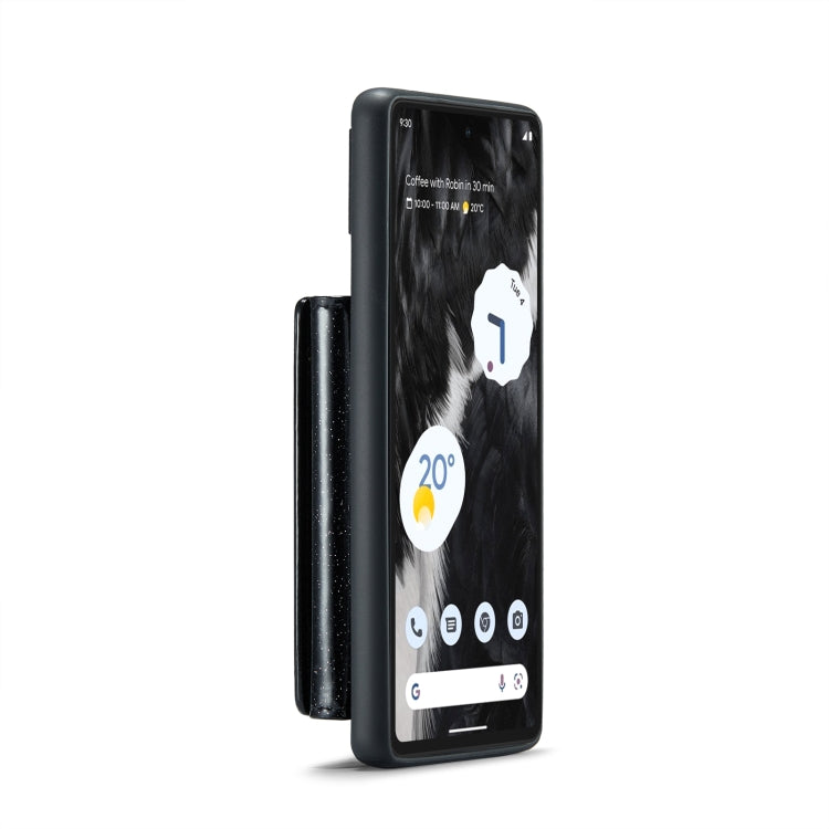 For Google Pixel 7 DG.MING M3 Series Glitter Powder Card Bag Leather Case(Black) - Google Cases by DG.MING | Online Shopping UK | buy2fix