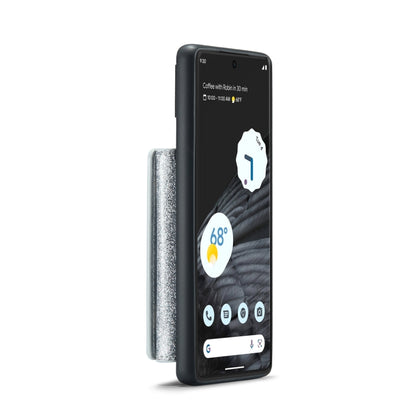 For Google Pixel 7 Pro DG.MING M3 Series Glitter Powder Card Bag Leather Case(Silver) - Google Cases by DG.MING | Online Shopping UK | buy2fix