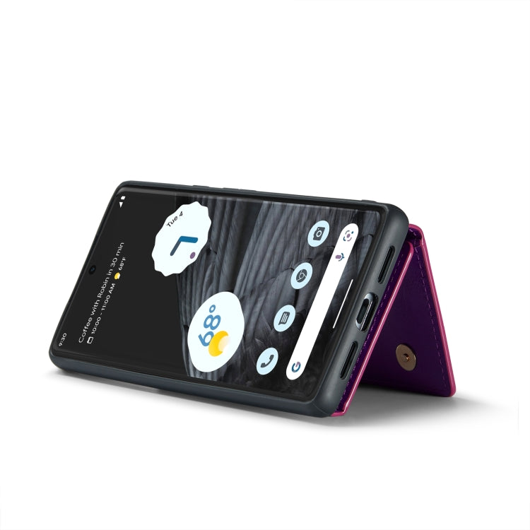 For Google Pixel 7 Pro DG.MING M3 Series Glitter Powder Card Bag Leather Case(Dark Purple) - Google Cases by DG.MING | Online Shopping UK | buy2fix