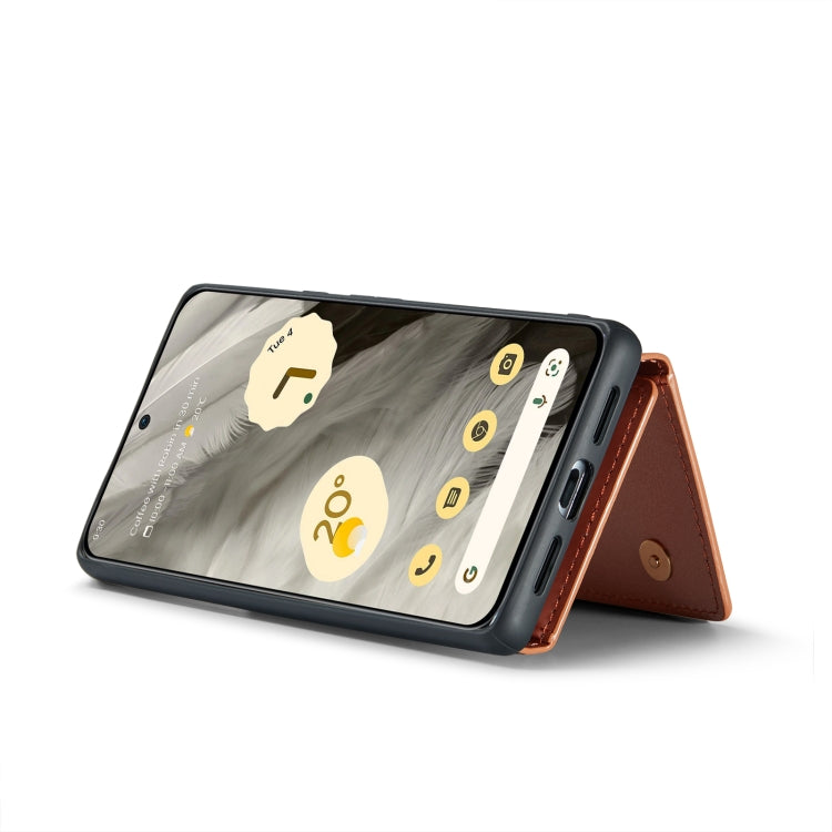 For Google Pixel 8 DG.MING M3 Series Glitter Powder Card Bag Leather Case(Rose Gold) - Google Cases by DG.MING | Online Shopping UK | buy2fix