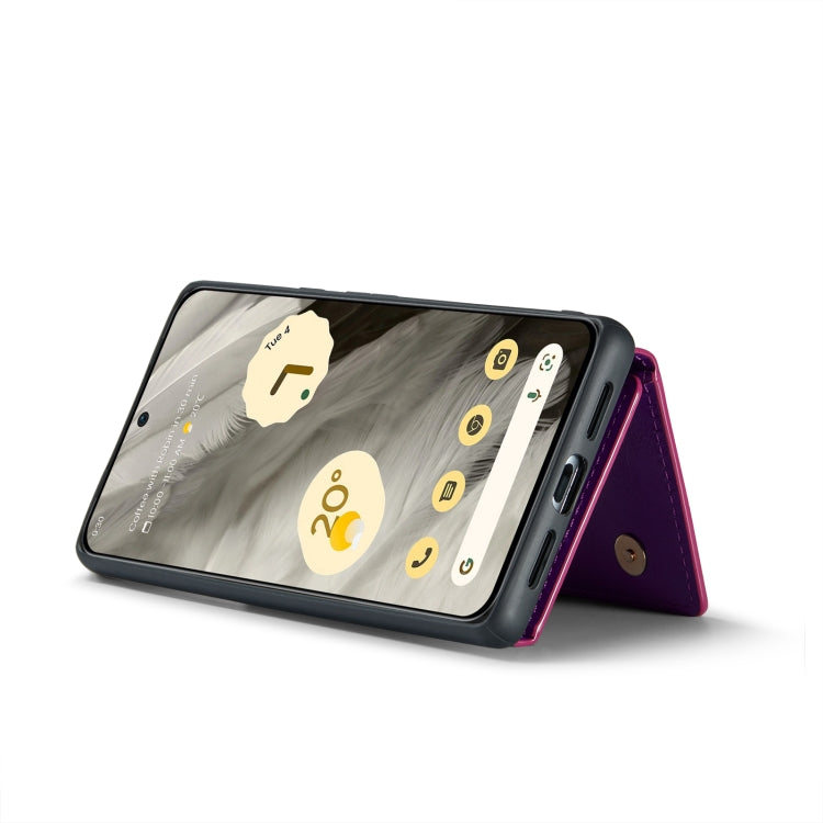 For Google Pixel 8 DG.MING M3 Series Glitter Powder Card Bag Leather Case(Dark Purple) - Google Cases by DG.MING | Online Shopping UK | buy2fix