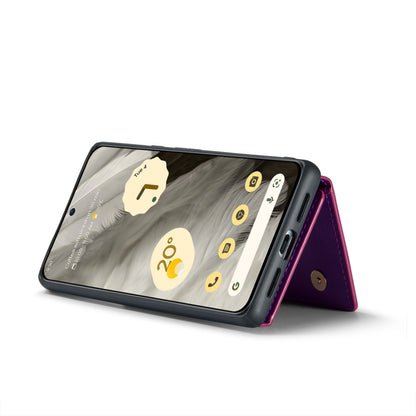 For Google Pixel 8 DG.MING M3 Series Glitter Powder Card Bag Leather Case(Dark Purple) - Google Cases by DG.MING | Online Shopping UK | buy2fix