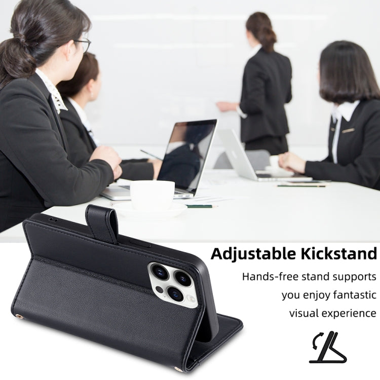 For iPhone 12 / 12 Pro Sheep Texture Cross-body Zipper Wallet Leather Phone Case(Black) - iPhone 12 / 12 Pro Cases by buy2fix | Online Shopping UK | buy2fix