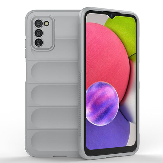 For Samsung Galaxy A03s India Version Magic Shield TPU + Flannel Phone Case(Grey)
