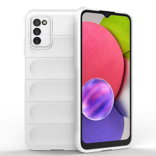 For Samsung Galaxy A03s India Version Magic Shield TPU + Flannel Phone Case(White)