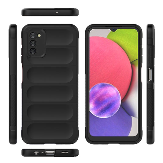 For Samsung Galaxy A03s India Version Magic Shield TPU + Flannel Phone Case(Grey) by buy2fix