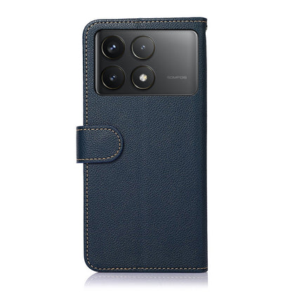 For Xiaomi Redmi K70 5G / K70 Pro 5G KHAZNEH Litchi Texture Leather RFID Phone Case(Blue) - Xiaomi Cases by buy2fix | Online Shopping UK | buy2fix
