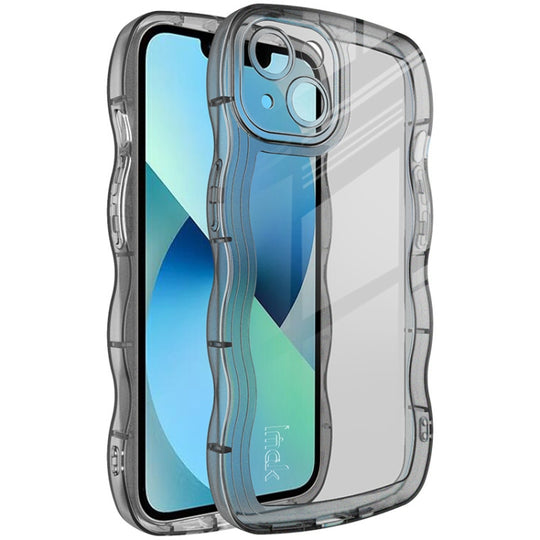 For iPhone 14 IMAK UX-8 Series Transparent Shockproof TPU Phone Case(Transparent Black)