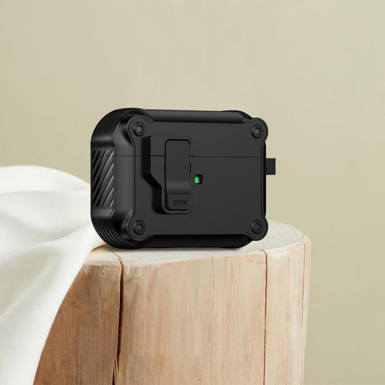 For AirPods Pro 3 Eagle Shockproof Earphone Protective Case with Switch(Black)