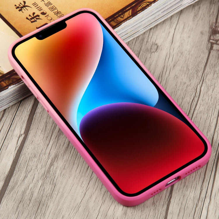For iPhone 14 Liquid TPU Silicone Gradient MagSafe Phone Case(Pink Red) by buy2fix