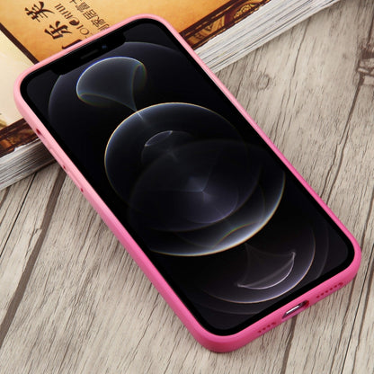 For iPhone 12 Pro Liquid TPU Silicone Gradient MagSafe Phone Case(Pink Red) by buy2fix