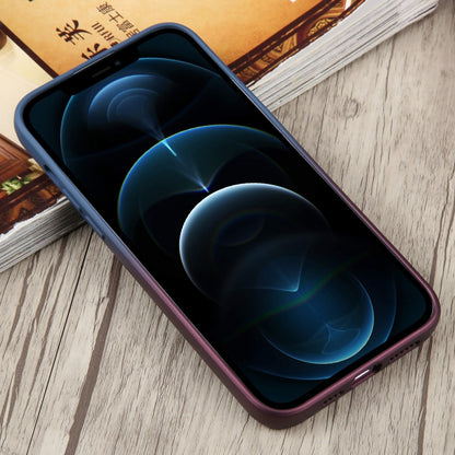 For iPhone 12 Pro Max Liquid TPU Silicone Gradient MagSafe Phone Case(Blue Purple) by buy2fix