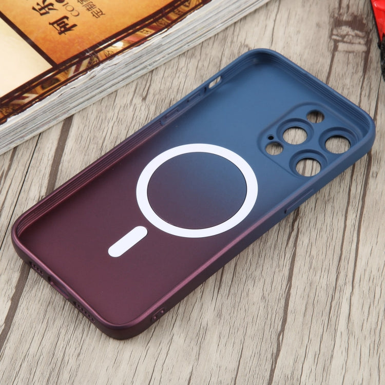 For iPhone 12 Pro Max Liquid TPU Silicone Gradient MagSafe Phone Case(Blue Purple) by buy2fix